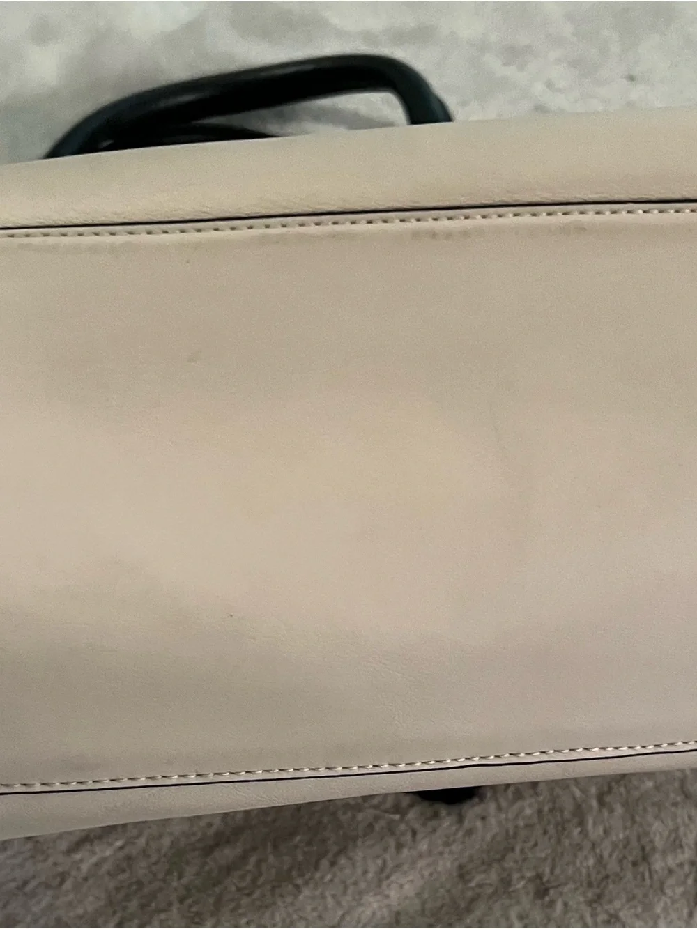 Coach Legacy Two-Tone North South Black and Cream Leather Satchel